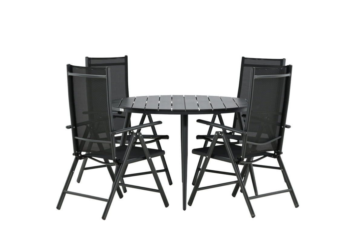 Break Matbord med Break Stolarna – Bord: ⌀120 Stol: 62x107,5x55