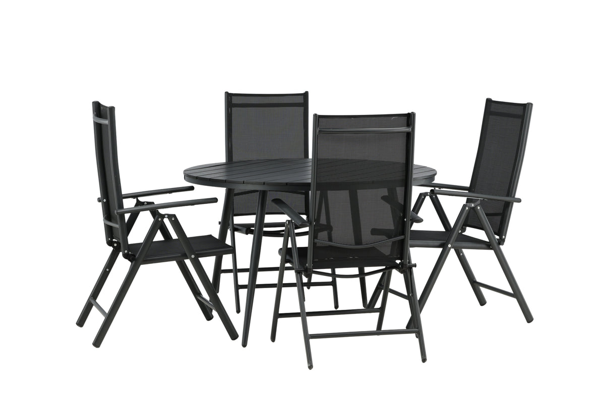 Break Matbord med Break Stolarna – Bord: ⌀120 Stol: 62x107,5x55