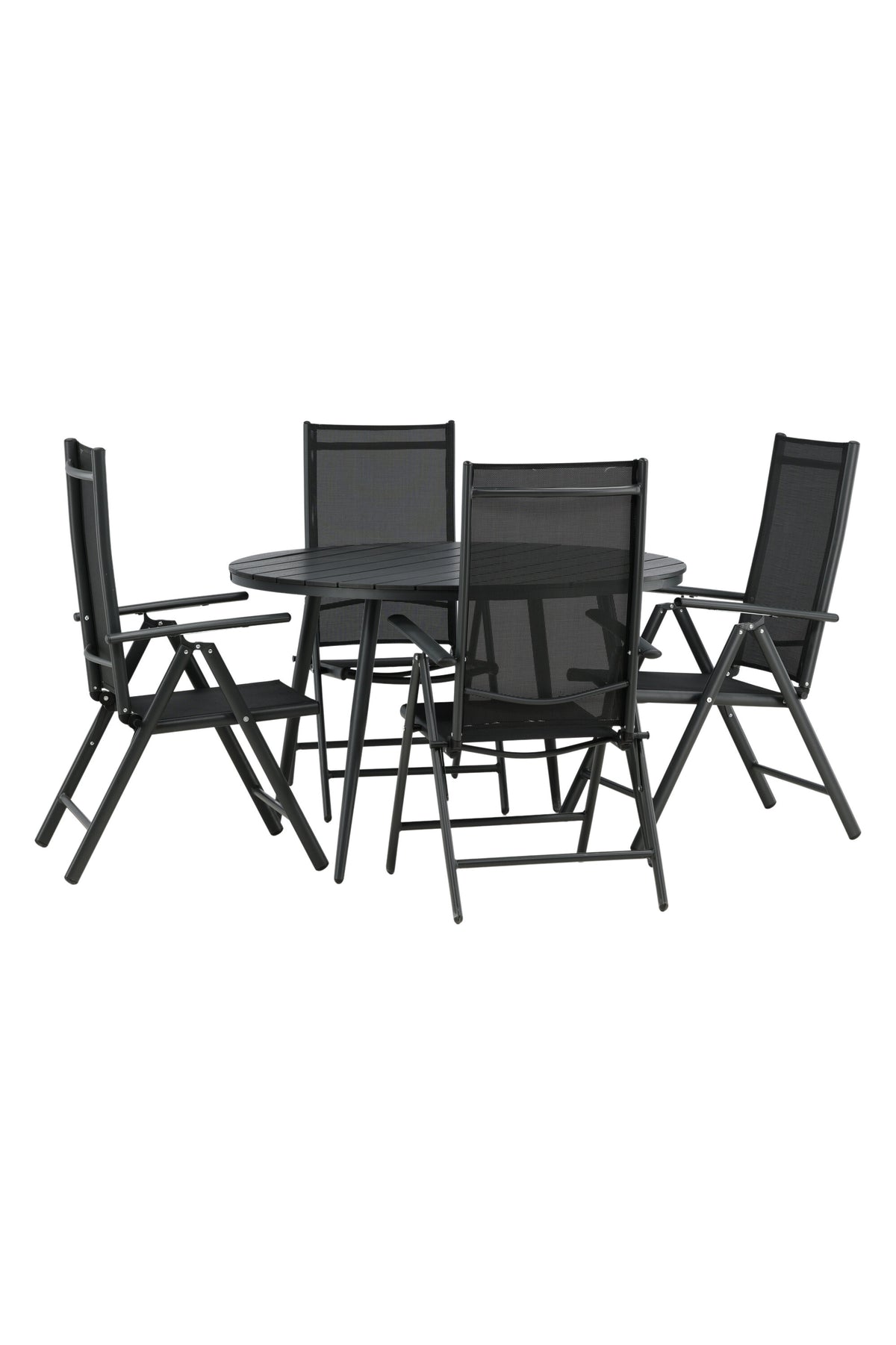 Break Matbord med Break Stolarna – Bord: ⌀120 Stol: 62x107,5x55