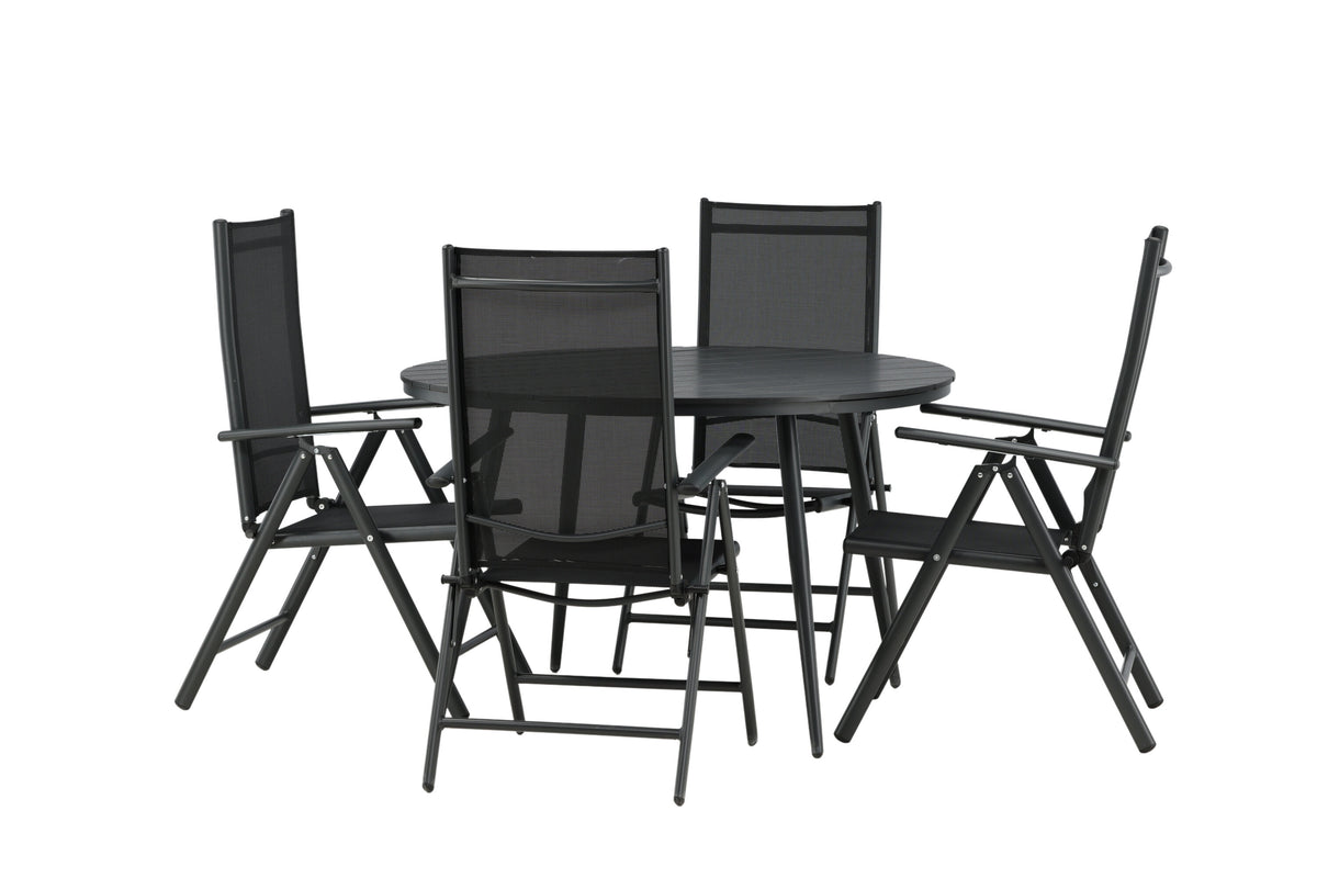 Break Matbord med Break Stolarna – Bord: ⌀120 Stol: 62x107,5x55