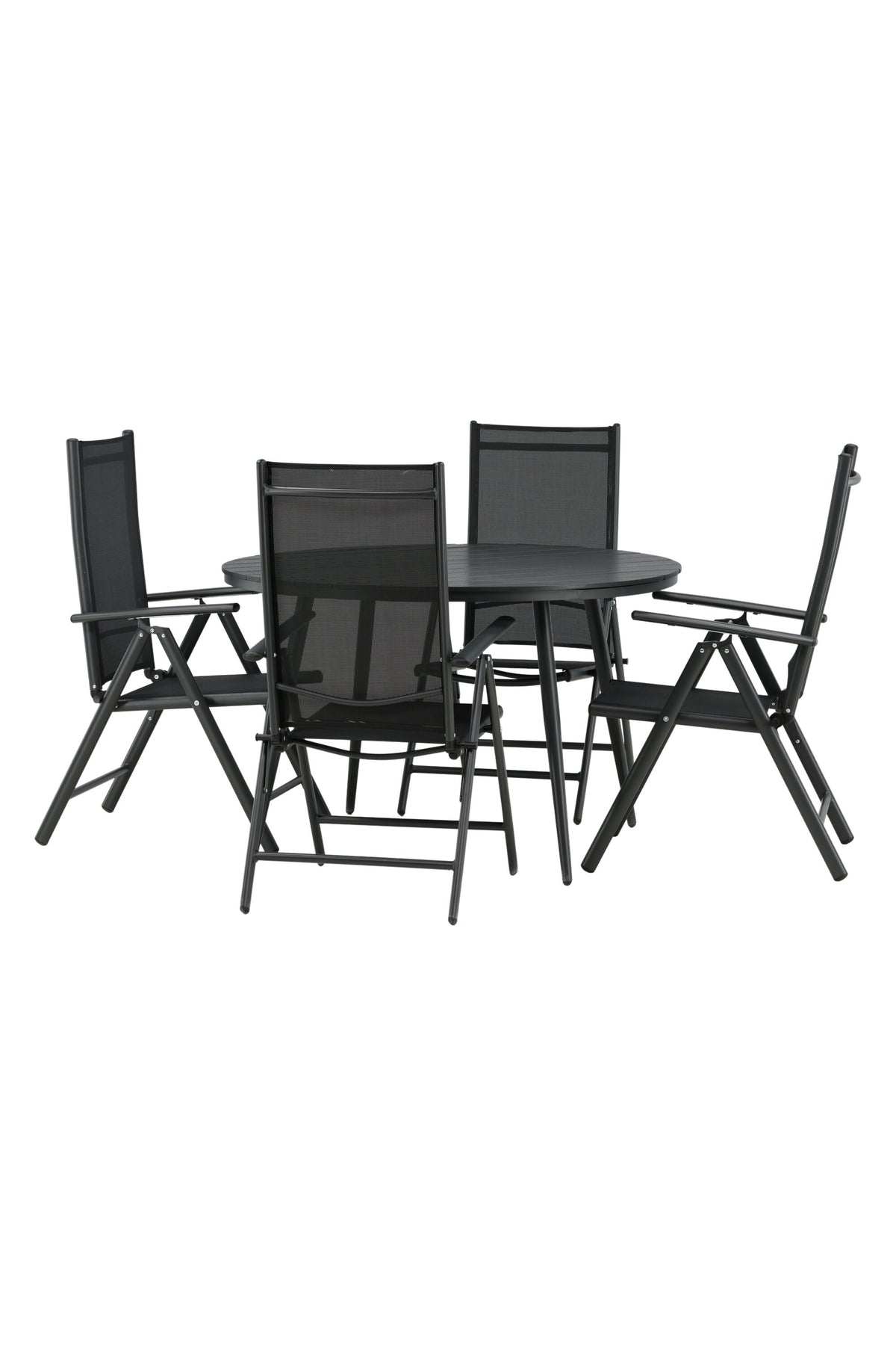 Break Matbord med Break Stolarna – Bord: ⌀120 Stol: 62x107,5x55