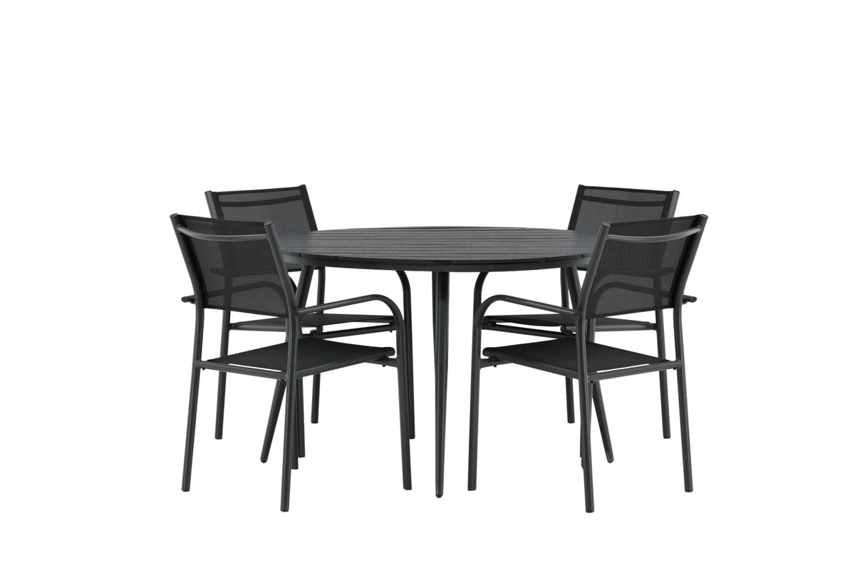 Break Matbord med Santorini Stolarna – Bord: ⌀120 Stol: 58x88x56