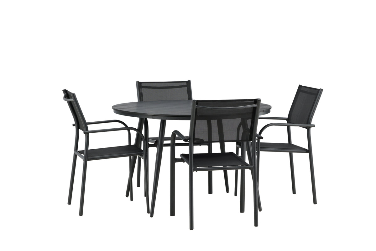 Break Matbord med Santorini Stolarna – Bord: ⌀120 Stol: 58x88x56