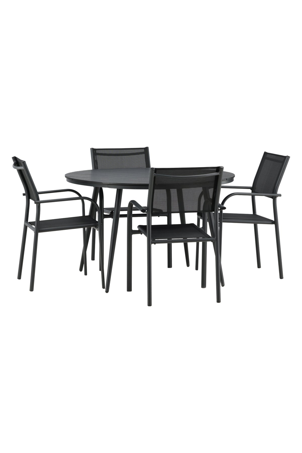 Break Matbord med Santorini Stolarna – Bord: ⌀120 Stol: 58x88x56
