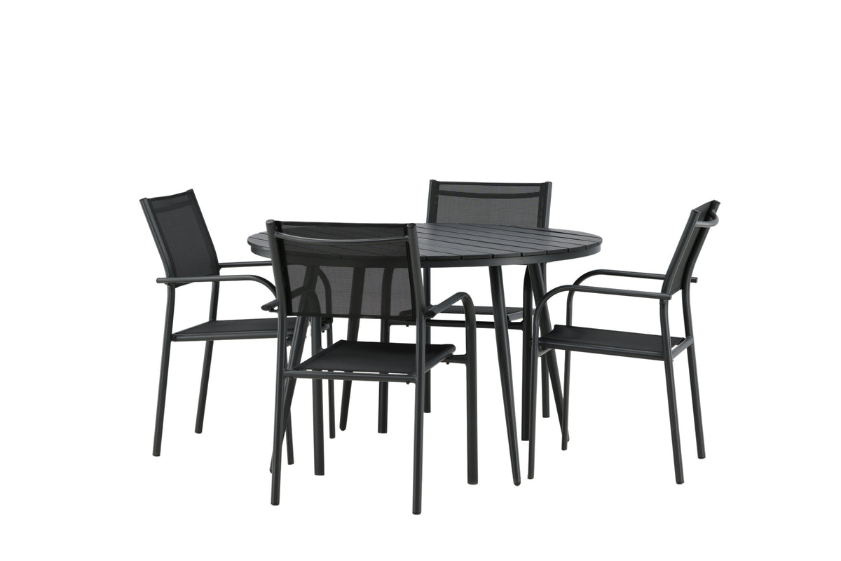 Break Matbord med Santorini Stolarna – Bord: ⌀120 Stol: 58x88x56