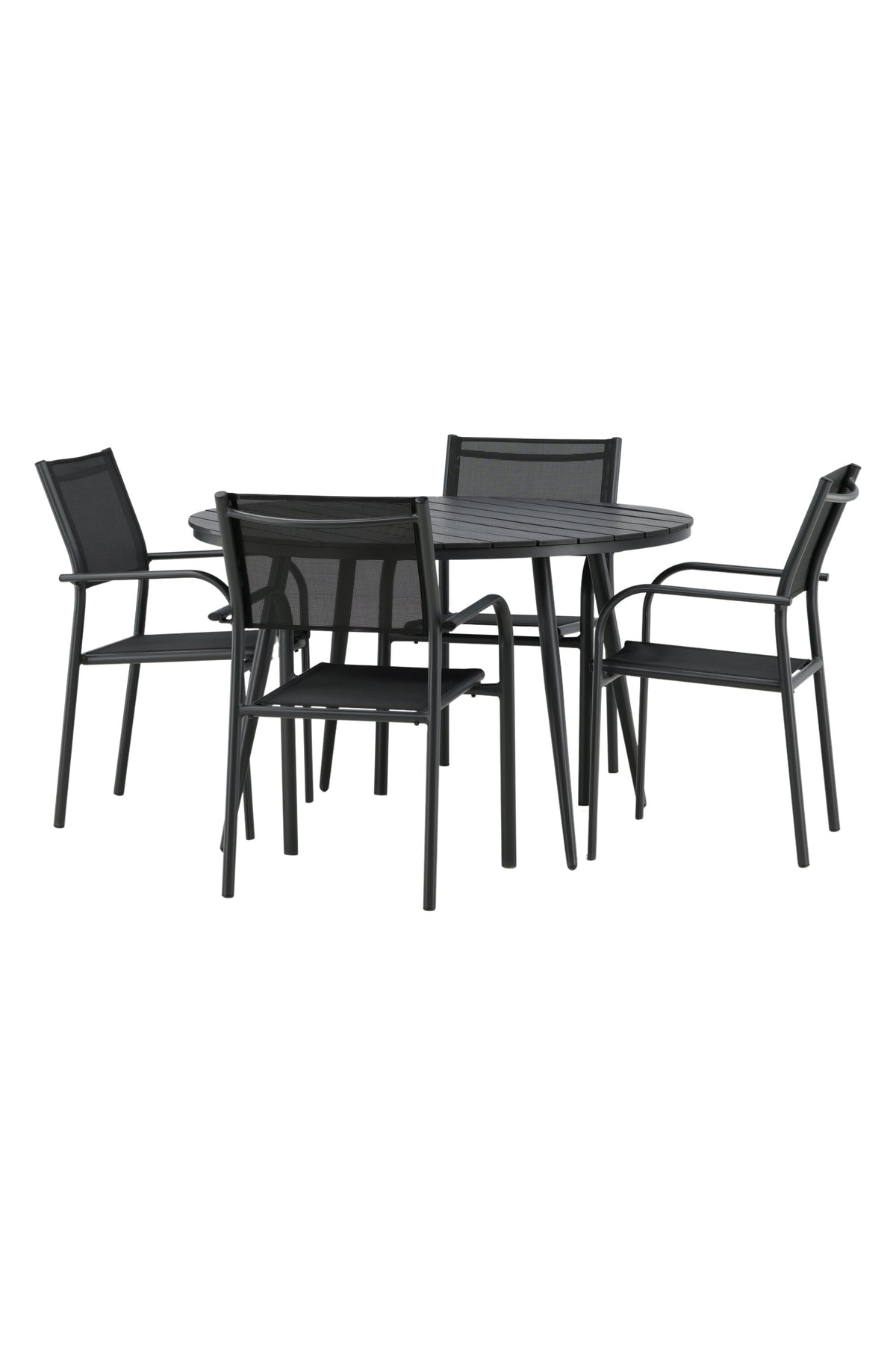 Break Matbord med Santorini Stolarna – Bord: ⌀120 Stol: 58x88x56