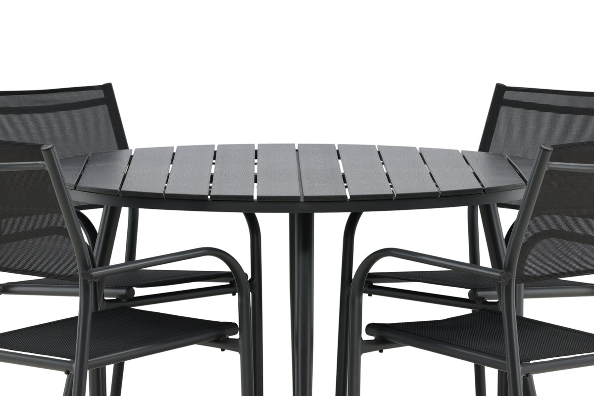 Break Matbord med Santorini Stolarna – Bord: ⌀120 Stol: 58x88x56