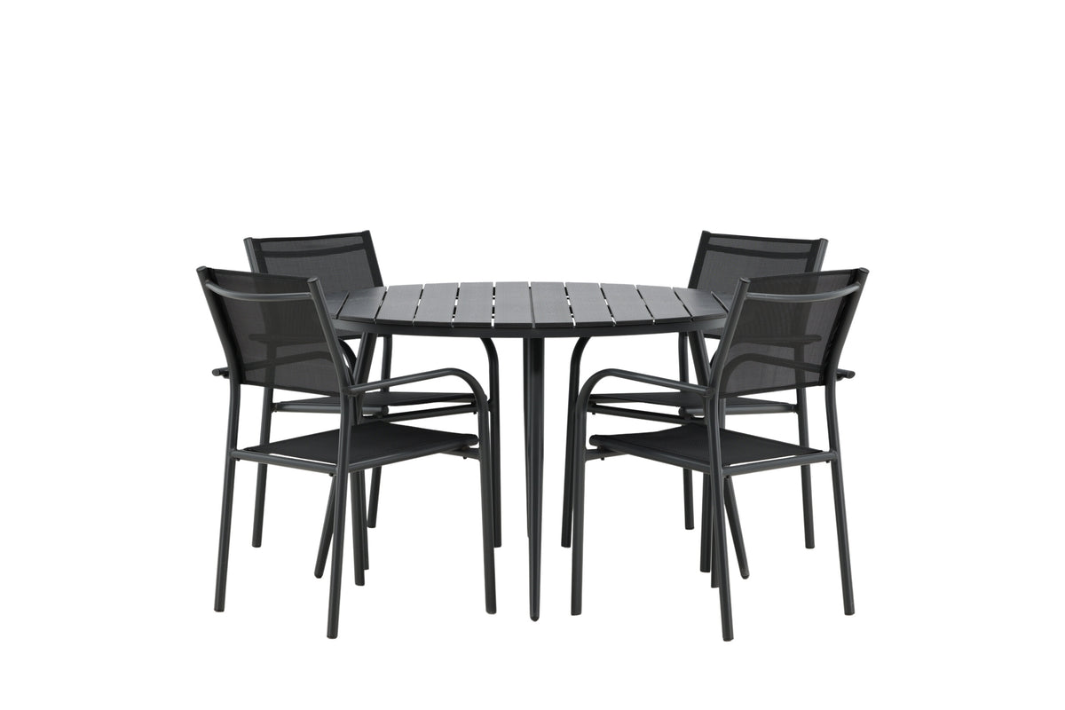 Break Matbord med Santorini Stolarna – Bord: ⌀120 Stol: 58x88x56