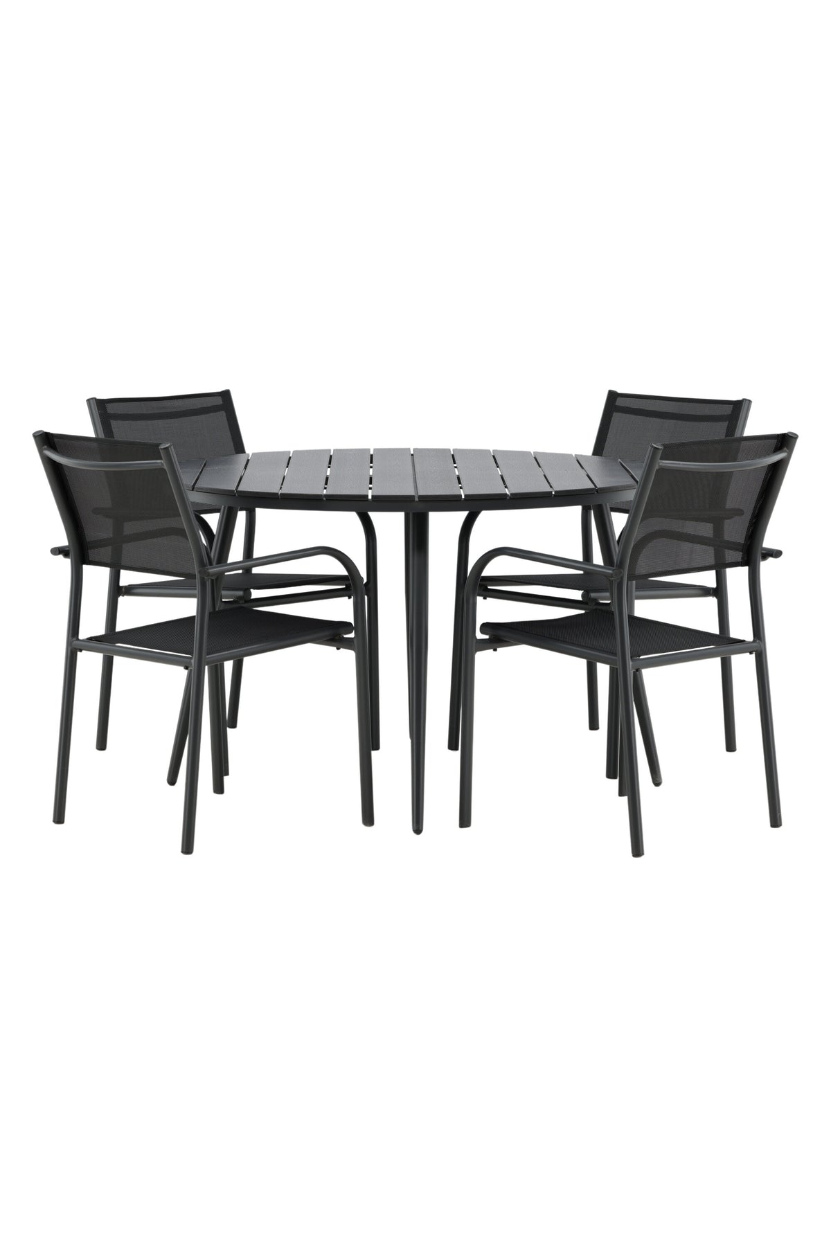 Break Matbord med Santorini Stolarna – Bord: ⌀120 Stol: 58x88x56