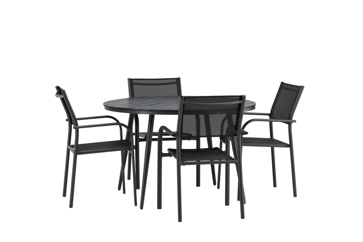 Break Matbord med Santorini Stolarna – Bord: ⌀120 Stol: 58x88x56