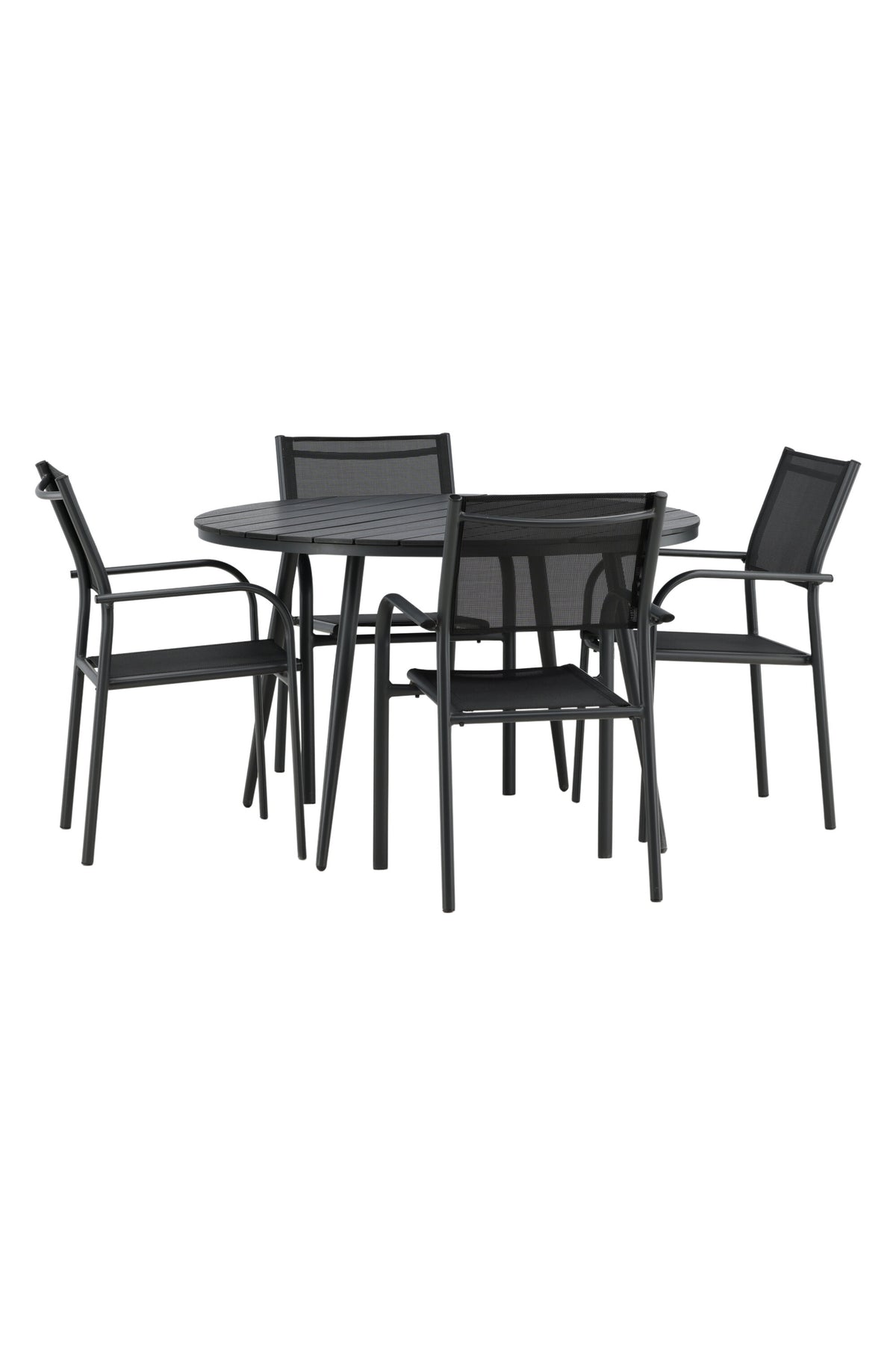 Break Matbord med Santorini Stolarna – Bord: ⌀120 Stol: 58x88x56