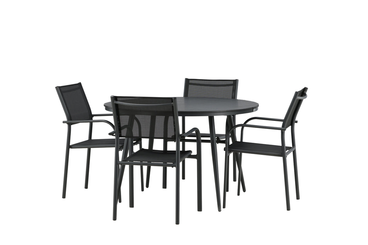 Break Matbord med Santorini Stolarna – Bord: ⌀120 Stol: 58x88x56
