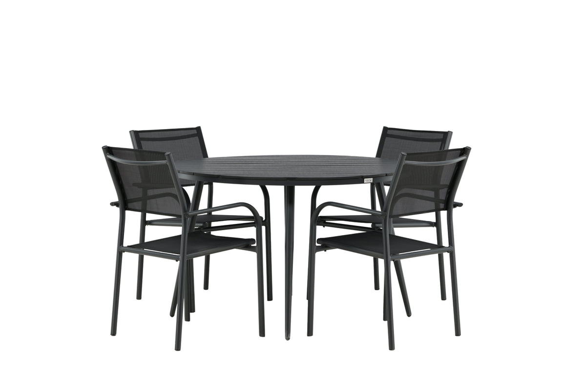 Break Matbord med Santorini Stolarna – Bord: ⌀120 Stol: 58x88x56