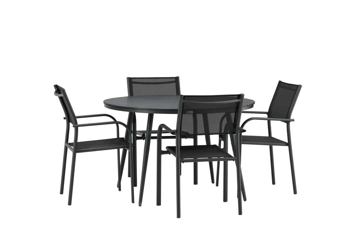 Break Matbord med Santorini Stolarna – Bord: ⌀120 Stol: 58x88x56