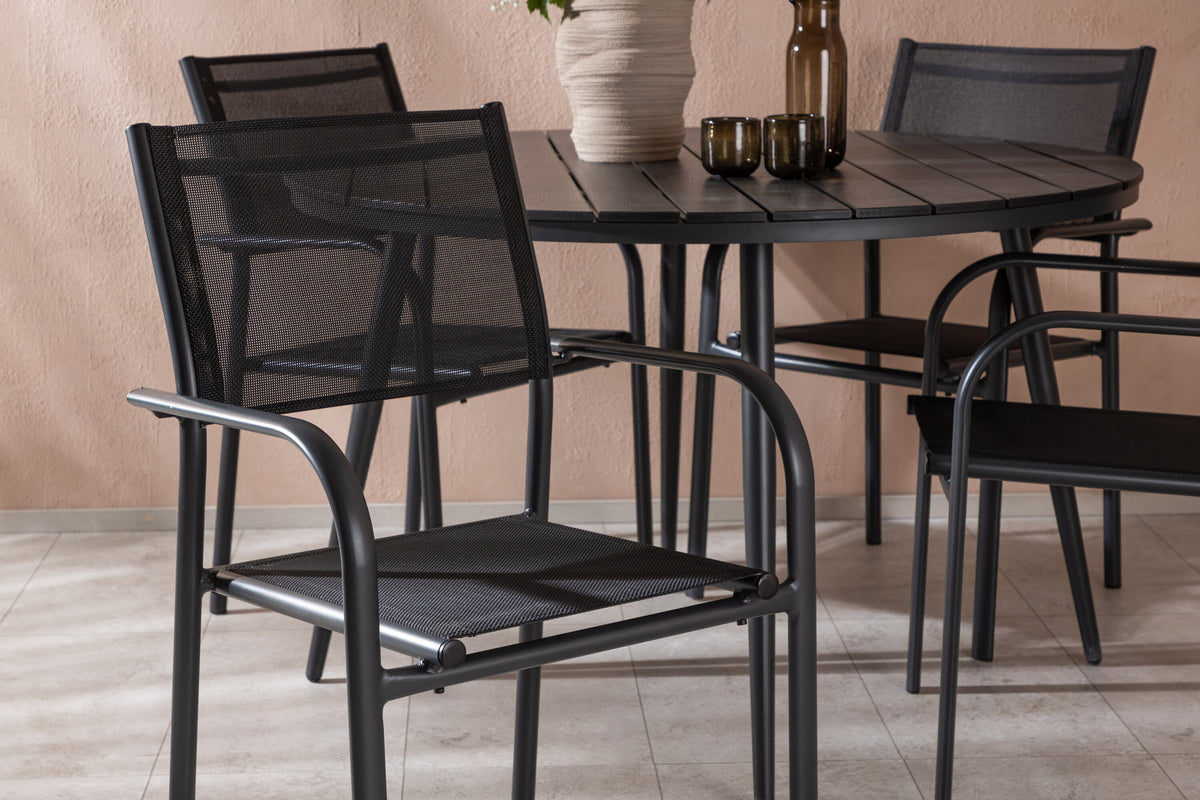 Break Matbord med Santorini Stolarna – Bord: ⌀120 Stol: 58x88x56