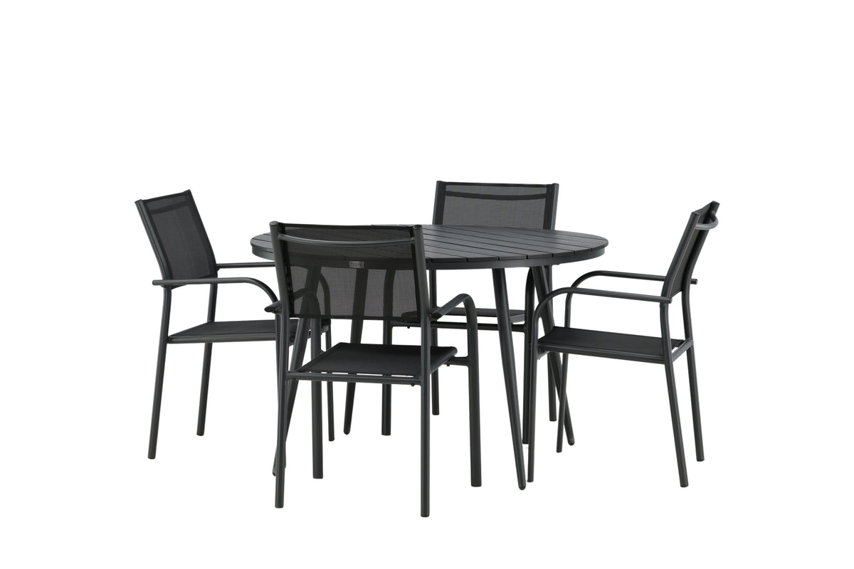 Break Matbord med Santorini Stolarna – Bord: ⌀120 Stol: 58x88x56
