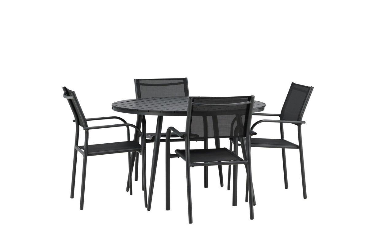 Break Matbord med Santorini Stolarna – Bord: ⌀120 Stol: 58x88x56