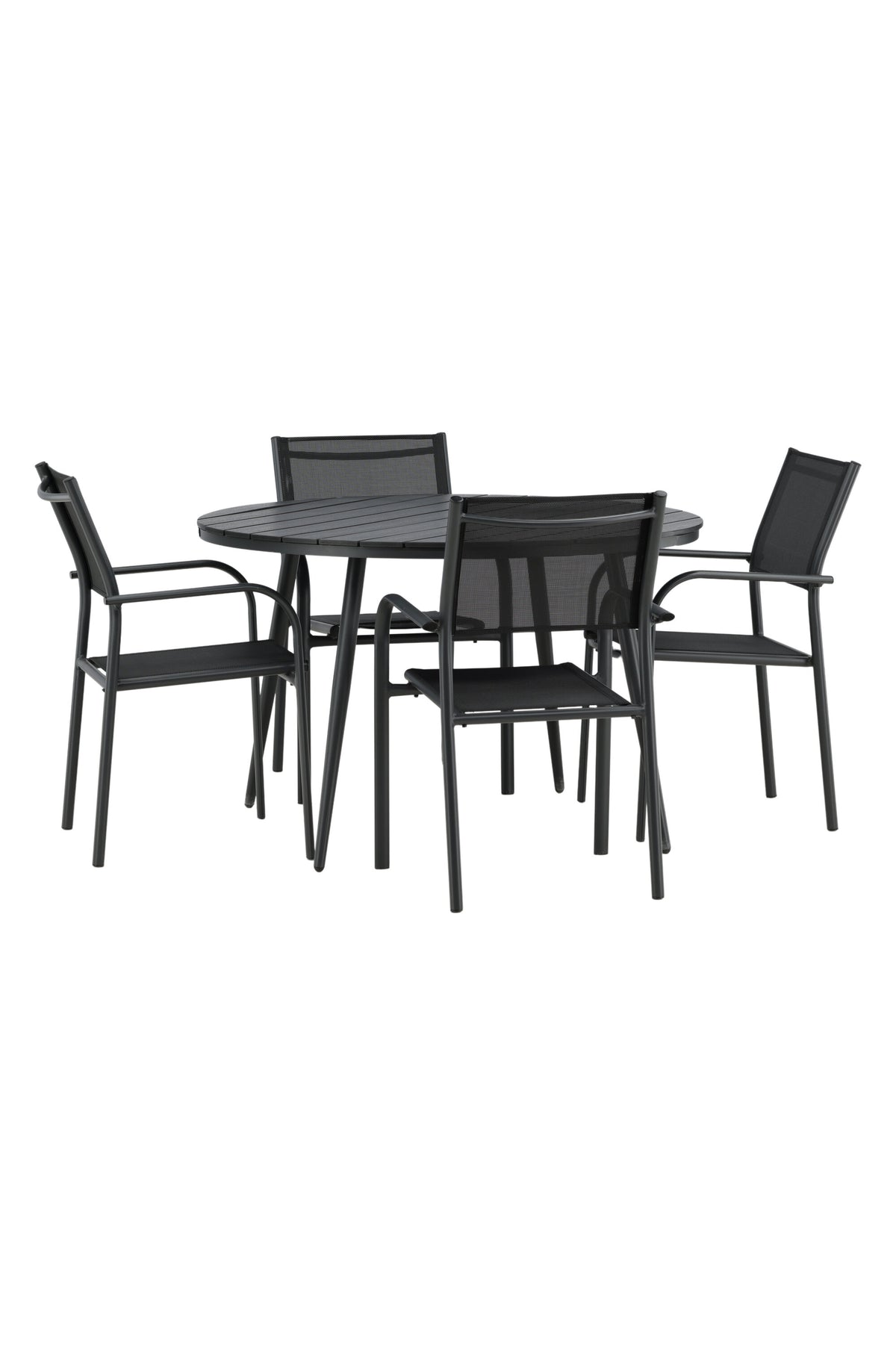 Break Matbord med Santorini Stolarna – Bord: ⌀120 Stol: 58x88x56