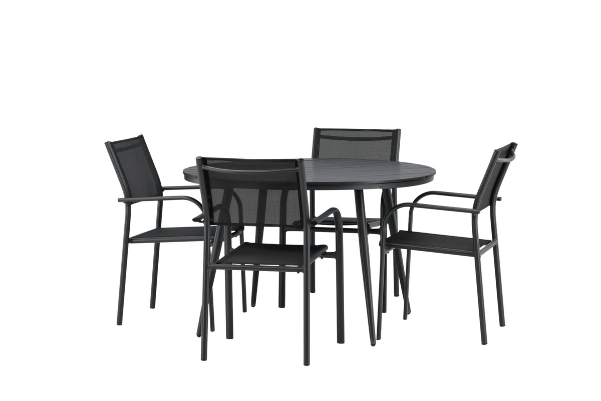 Break Matbord med Santorini Stolarna – Bord: ⌀120 Stol: 58x88x56