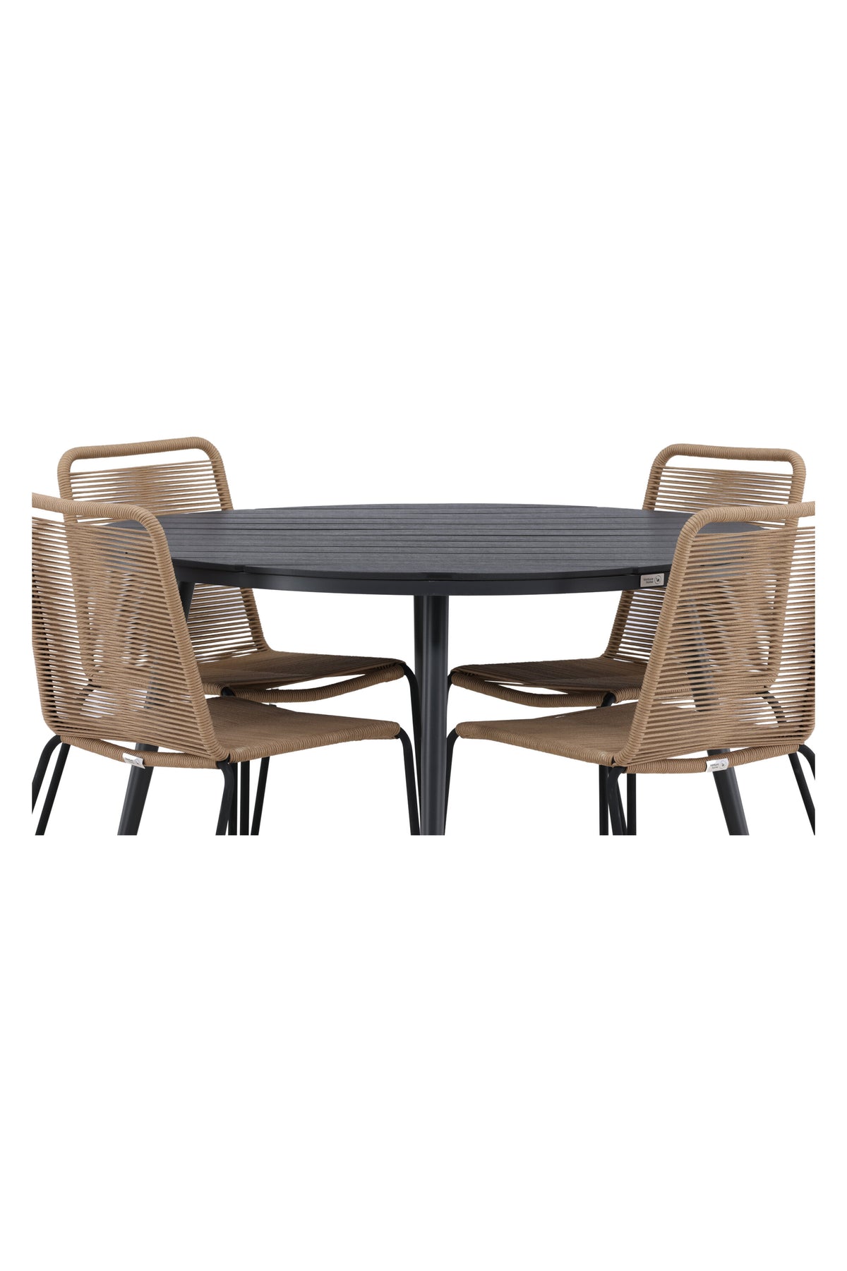 Break Matbord med Lindos Stolarna – Bord: ⌀120 Stol: 59x86x57