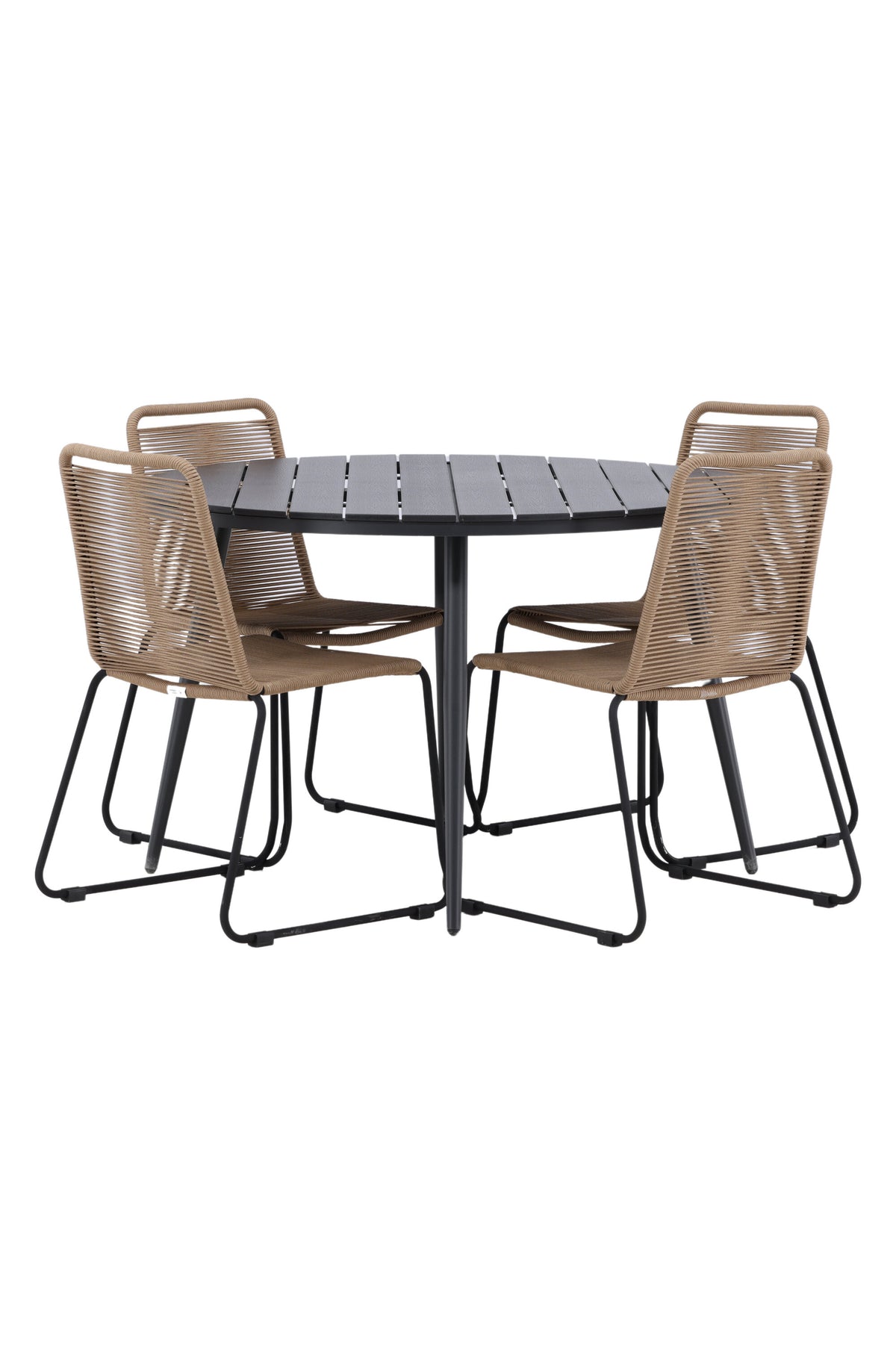 Break Matbord med Lindos Stolarna – Bord: ⌀120 Stol: 59x86x57