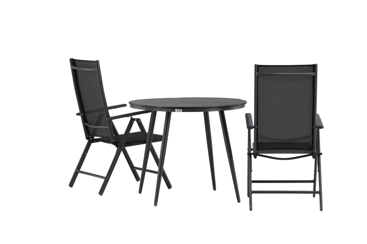 Break Matbord med Break Stolarna – Bord: ⌀90 Stol: 62x107,5x55