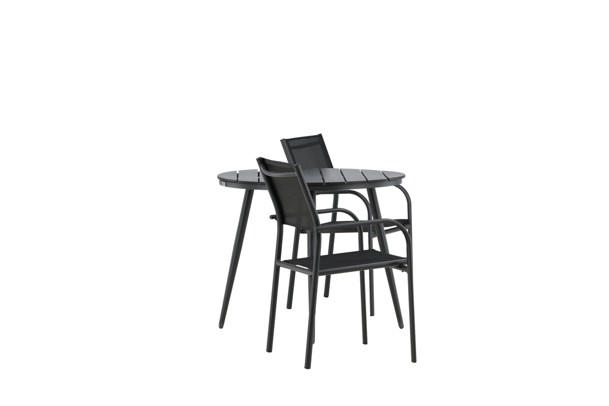 Break Matbord med Santorini Stolarna – Bord: ⌀90 Stol: 58x88x56