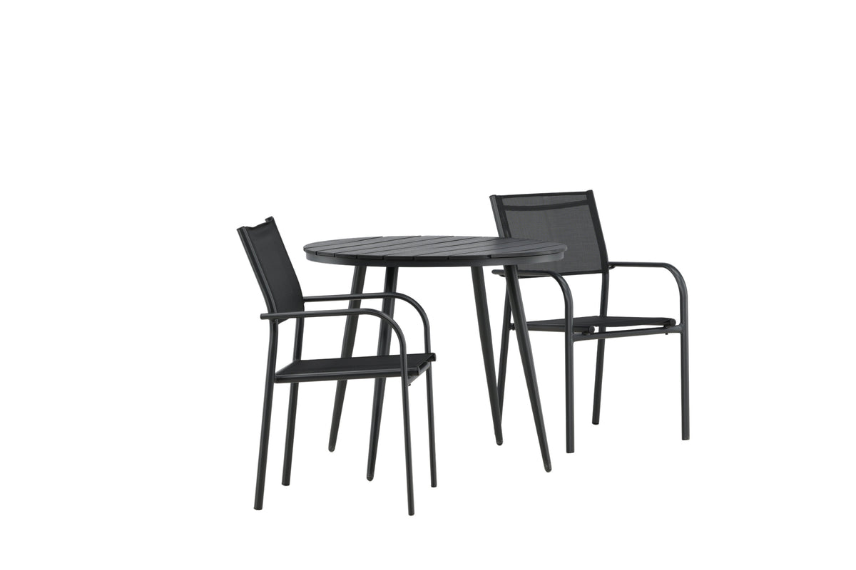 Break Matbord med Santorini Stolarna – Bord: ⌀90 Stol: 58x88x56