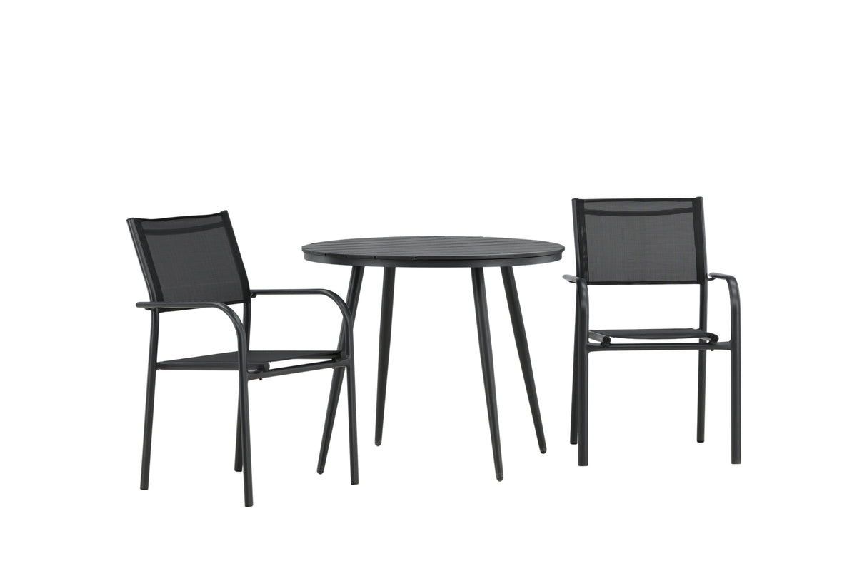 Break Matbord med Santorini Stolarna – Bord: ⌀90 Stol: 58x88x56