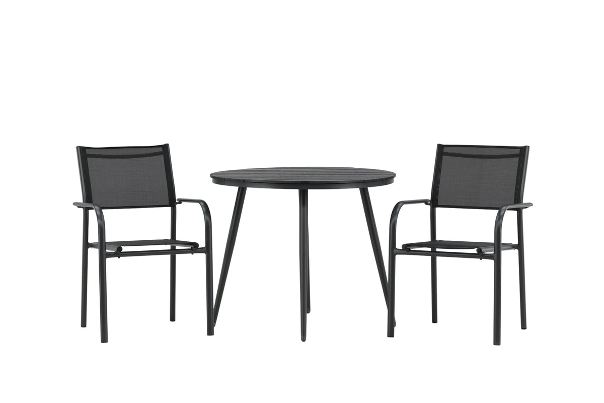 Break Matbord med Santorini Stolarna – Bord: ⌀90 Stol: 58x88x56