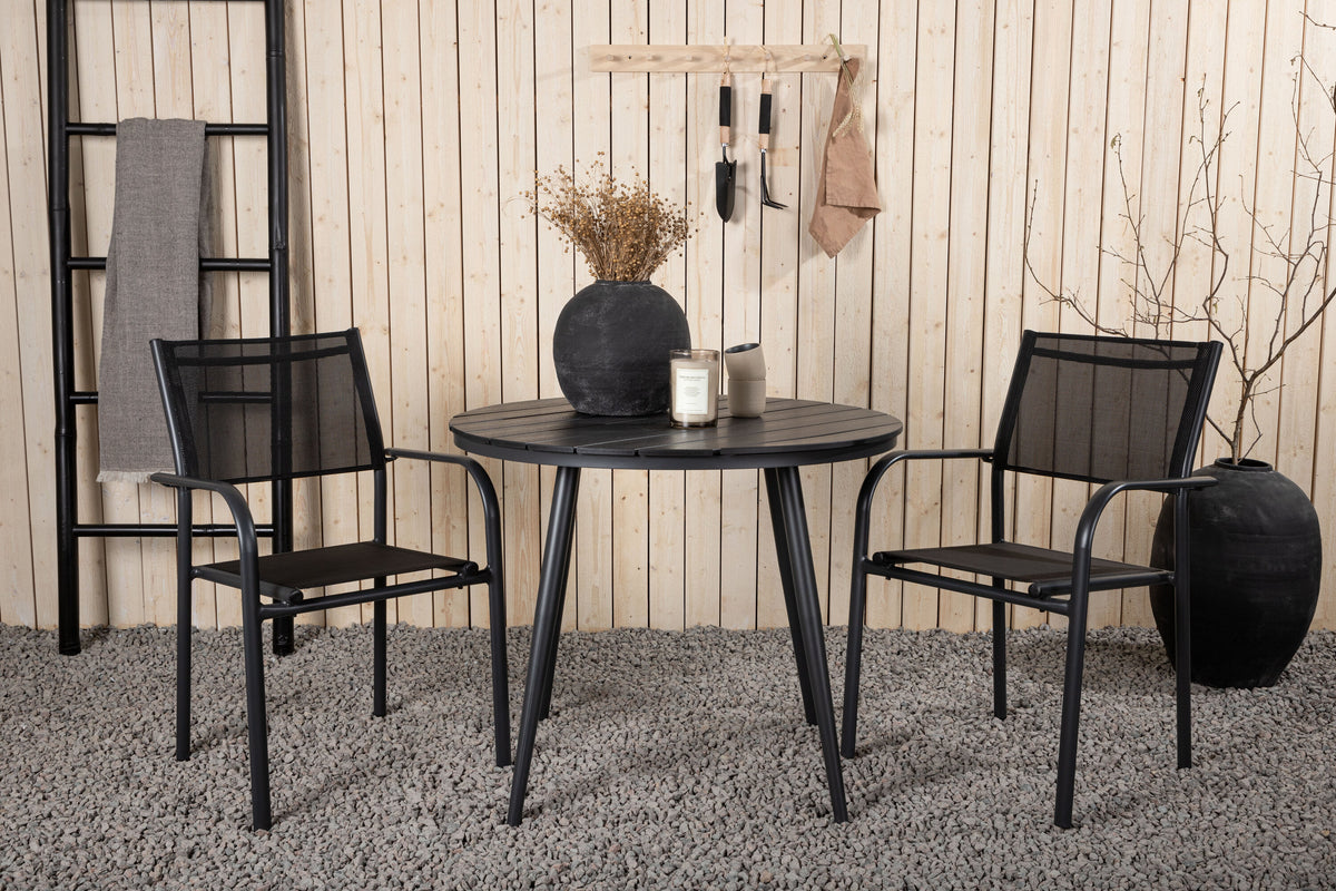 Break Matbord med Santorini Stolarna – Bord: ⌀90 Stol: 58x88x56