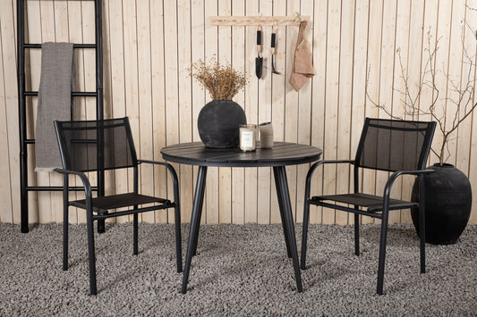 Break Matbord med Santorini Stolarna – Bord: ⌀90 Stol: 58x88x56