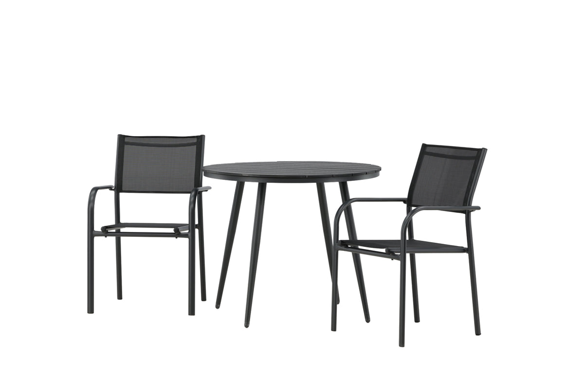 Break Matbord med Santorini Stolarna – Bord: ⌀90 Stol: 58x88x56