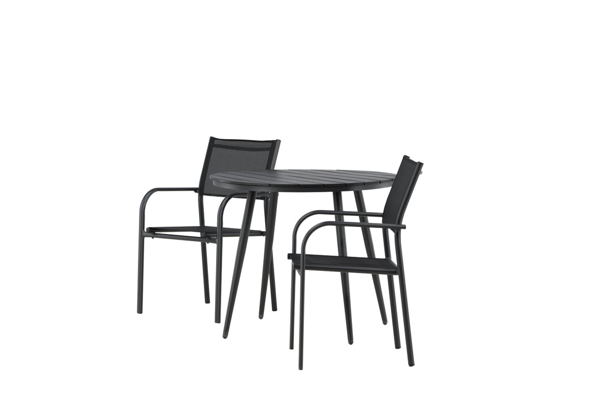 Break Matbord med Santorini Stolarna – Bord: ⌀90 Stol: 58x88x56