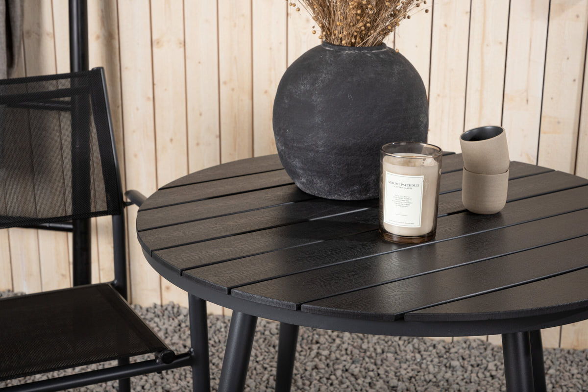 Break Matbord med Santorini Stolarna – Bord: ⌀90 Stol: 58x88x56