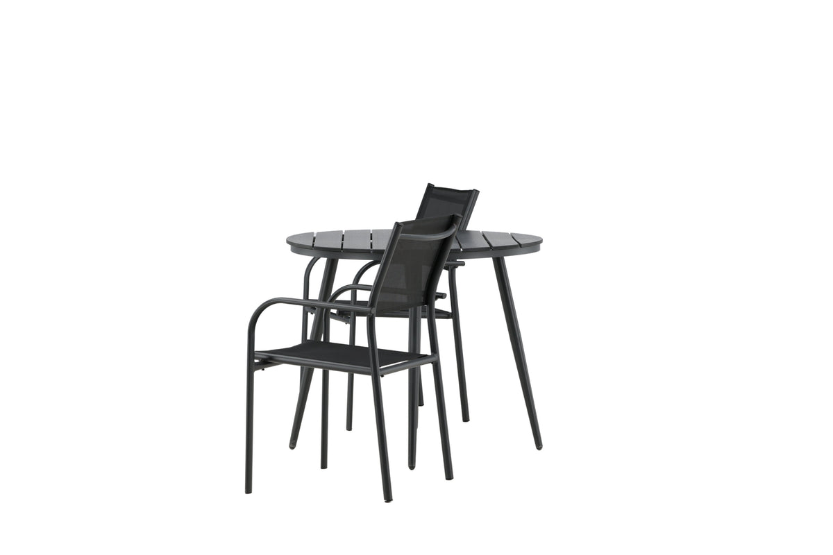 Break Matbord med Santorini Stolarna – Bord: ⌀90 Stol: 58x88x56