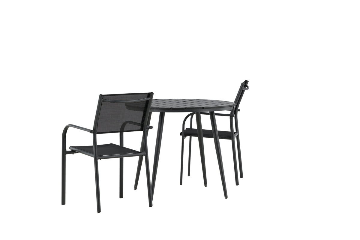 Break Matbord med Santorini Stolarna – Bord: ⌀90 Stol: 58x88x56