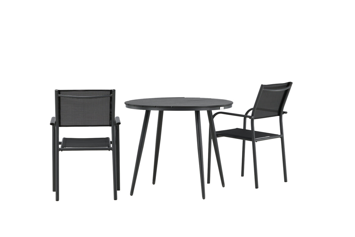 Break Matbord med Santorini Stolarna – Bord: ⌀90 Stol: 58x88x56