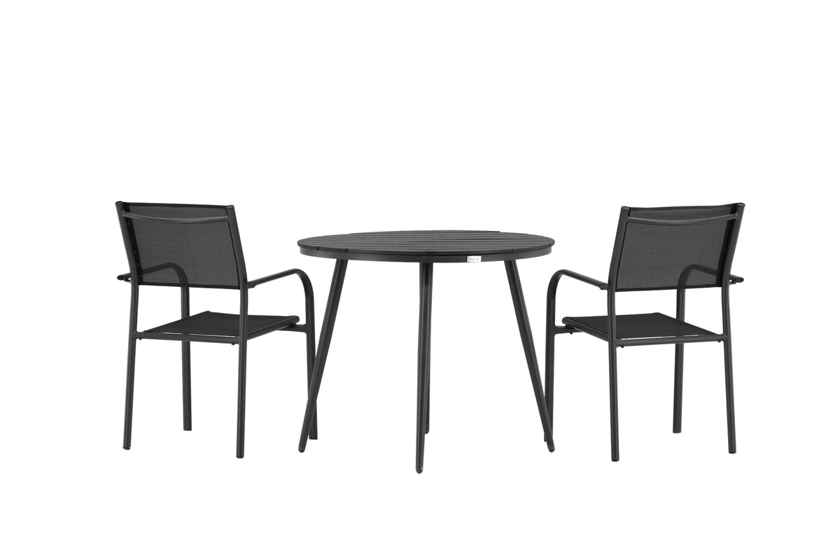 Break Matbord med Santorini Stolarna – Bord: ⌀90 Stol: 58x88x56