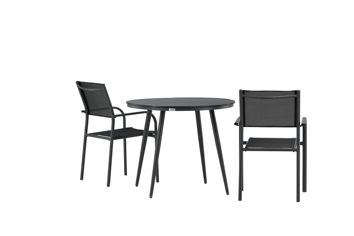 Break Matbord med Santorini Stolarna – Bord: ⌀90 Stol: 58x88x56