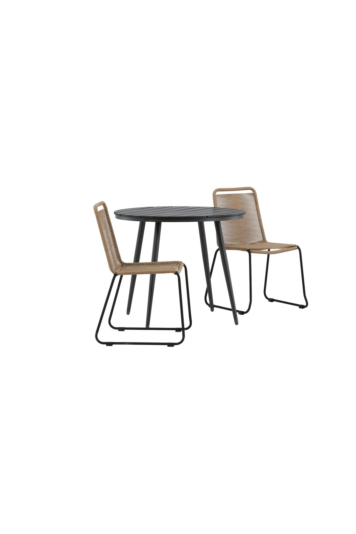 Break Matbord med Lindos Stolarna – Bord: ⌀90 Stol: 59x86x57