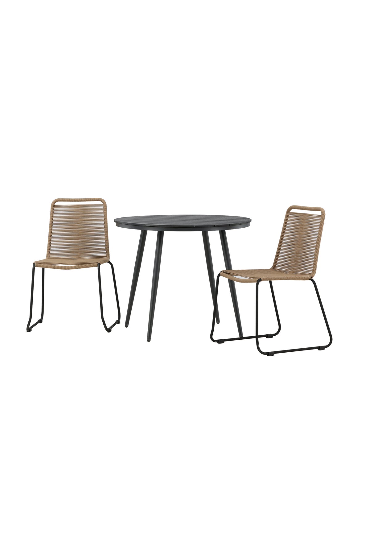 Break Matbord med Lindos Stolarna – Bord: ⌀90 Stol: 59x86x57