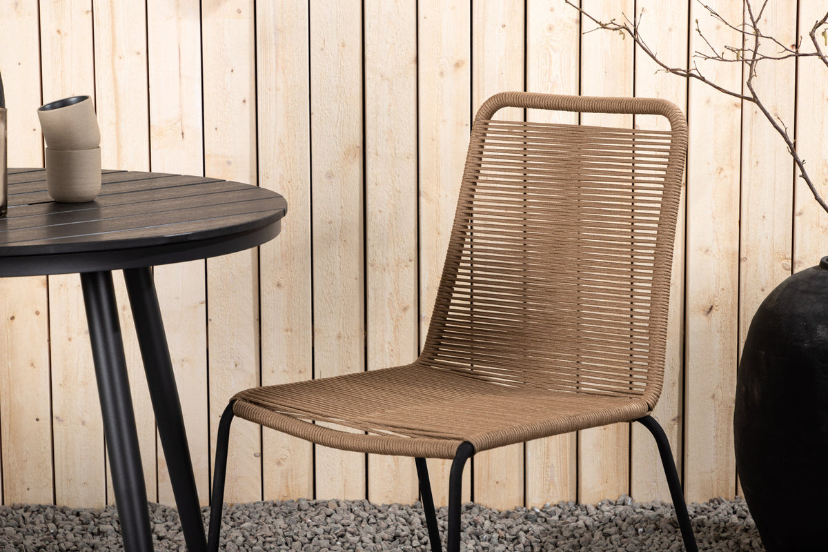 Break Matbord med Lindos Stolarna – Bord: ⌀90 Stol: 59x86x57
