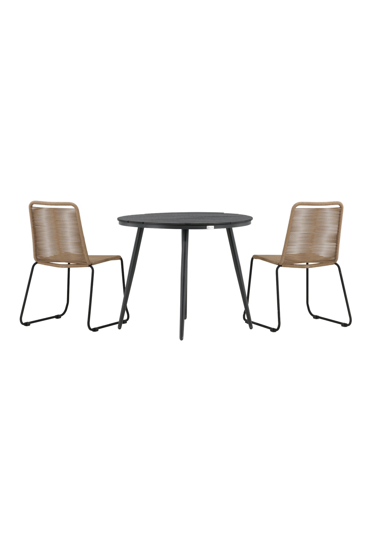 Break Matbord med Lindos Stolarna – Bord: ⌀90 Stol: 59x86x57