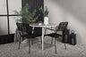 Break Matbord med Lindos Stolarna – Bord: ⌀90 Stol: 66x85x55