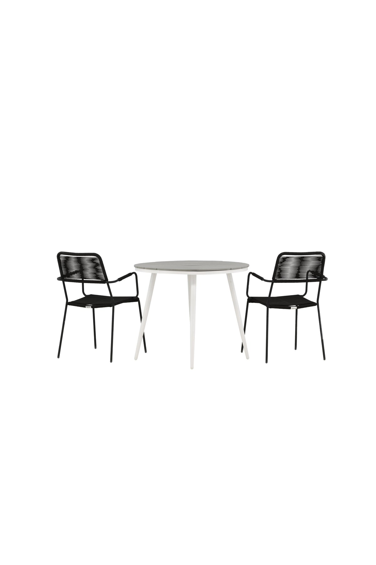 Break Matbord med Lindos Stolarna – Bord: ⌀90 Stol: 66x85x55