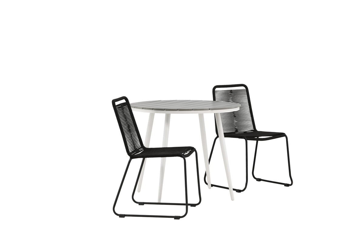 Break Matbord med Lindos Stolarna – Bord: ⌀90 Stol: 59x86x57