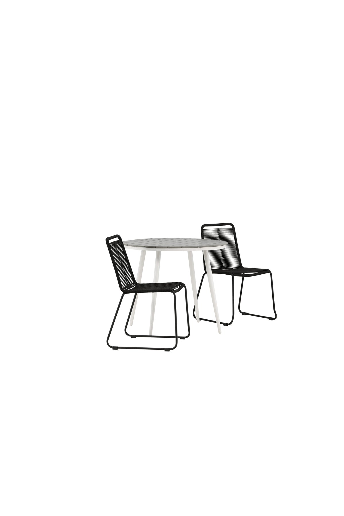 Break Matbord med Lindos Stolarna – Bord: ⌀90 Stol: 59x86x57