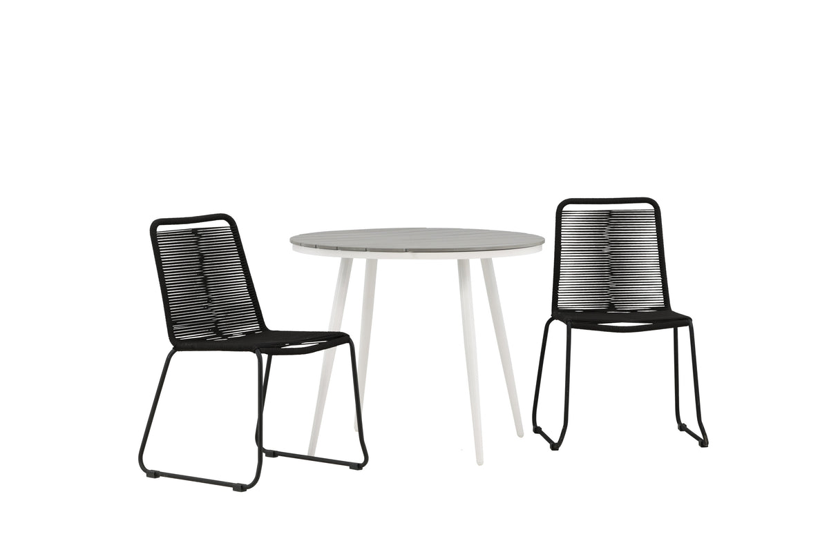 Break Matbord med Lindos Stolarna – Bord: ⌀90 Stol: 59x86x57