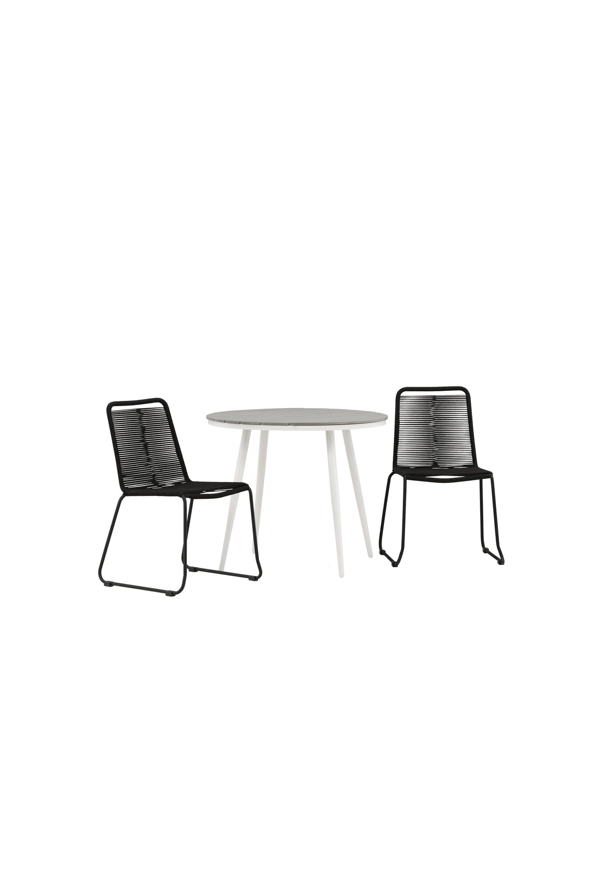 Break Matbord med Lindos Stolarna – Bord: ⌀90 Stol: 59x86x57